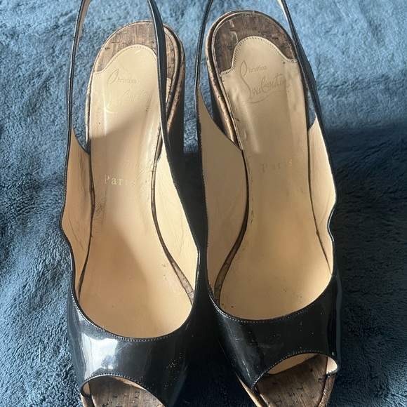 Christian Louboutin Wedge Slingback Heels - Picture 2 of 5